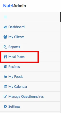 meal plans menu